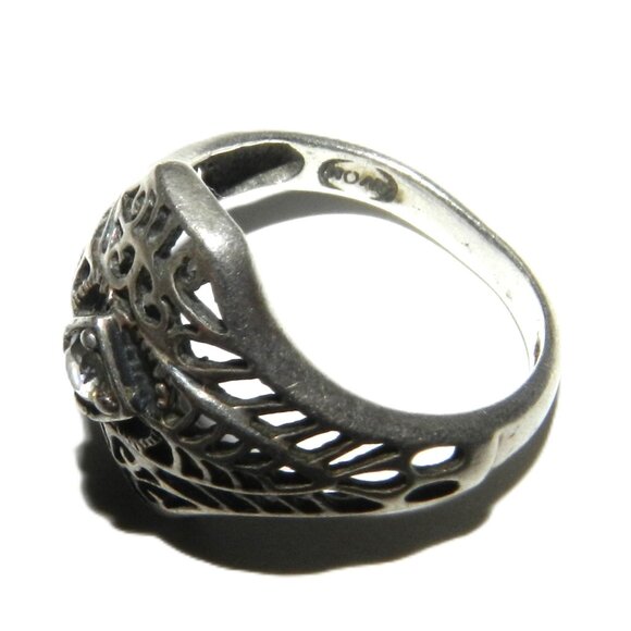 AVON 925 Sterling Silver Vintage GRP Round-Cut Shaped  Ornate Ring Size 5 - Picture 5 of 8